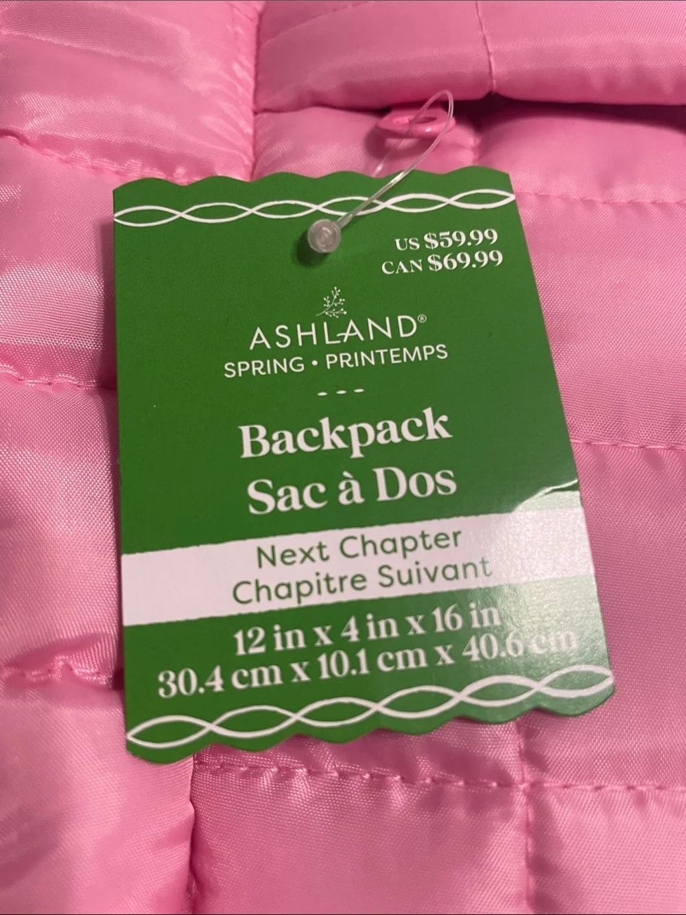 Quilted Pink Backpack